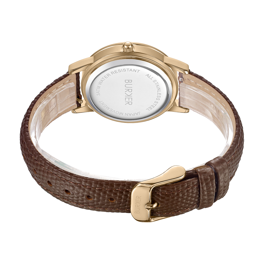 Amy Gold Brown / Brown Leather