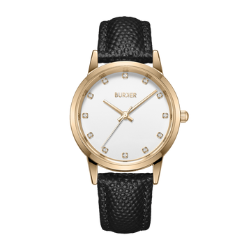 Amy Gold Black Leather