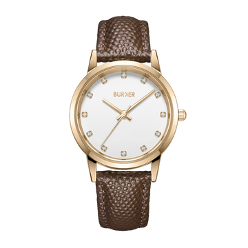 Amy Gold Brown Leather