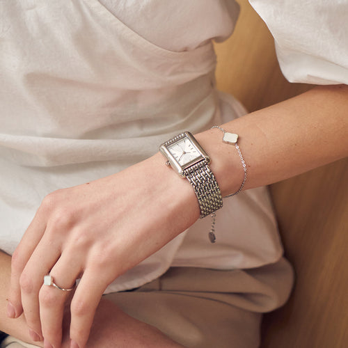 Flora Silver White Bracelet