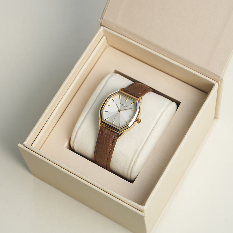 Julia Gold Brown Leather