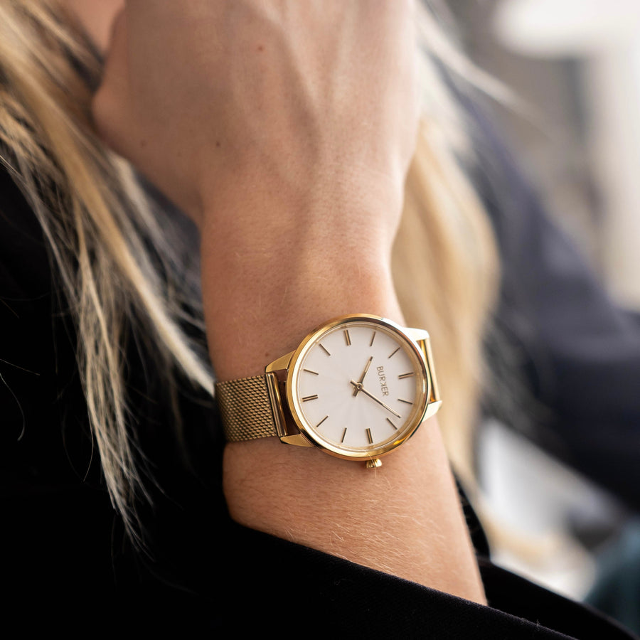Emily Gold White Mesh