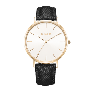 Ruby Gold Black Leather
