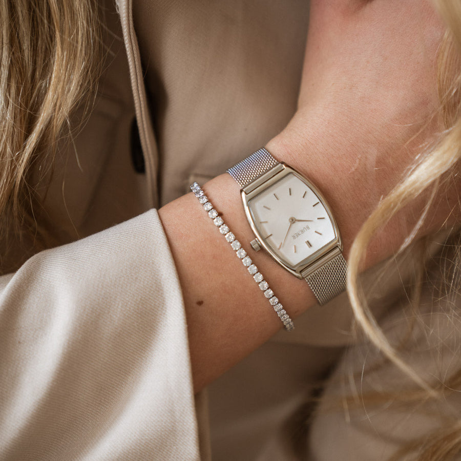Grace Silver White Mesh
